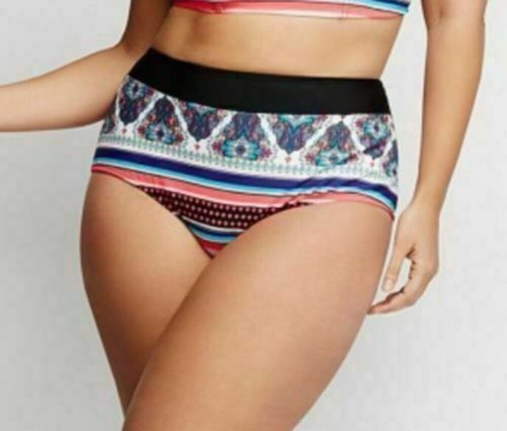 Lane Bryant Swim Cacique Multicolor Paisley High Waist Swimsuit Bottom Size 22